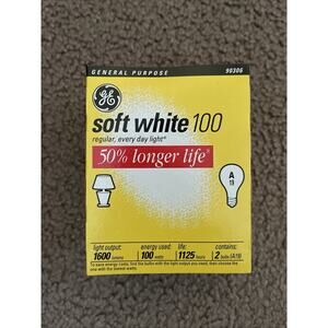 GE Soft White 100W Bulbs (2 Pack), Collector’s Item, NOS, A19, Old School Bulbs